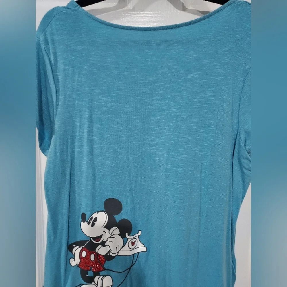 Disney Parks Minnie and Mickey Mouse On the Phone Short Sleeve Shirt Size XL - Picture 10 of 11